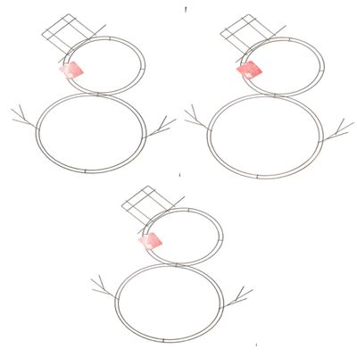 3 Snowman Wreath Form Holiday Christmas Seasonal DIY Indoor Outdoor Decor