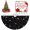FUHSY Christmas Black Tree Skirt 21 Inches Glittery Sequin Tree Skirt Soft Velvet Halloween Tree Skirts for Tabletop Christmas Tree Decorations Sparkle Slim Xmas Tree Mat for Holiday Party Decor view 2