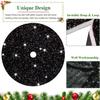 FUHSY Christmas Black Tree Skirt 21 Inches Glittery Sequin Tree Skirt Soft Velvet Halloween Tree Skirts for Tabletop Christmas Tree Decorations Sparkle Slim Xmas Tree Mat for Holiday Party Decor view 3