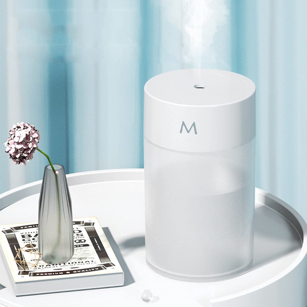 BcofoA Mini humidifier, 260ml Small Cold Mist humidifier, USB Personal Desktop humidifier, Suitable for Baby Bedroom Travel Office Home, Portable Desktop humidifier