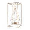 A&B Home Gold Metal Candle Holder in Modern Geometric Design Features Iron in Matte Gold Finish,Hanging Lantern and Centerpiece,10x10x22 inch view 1