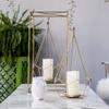 A&B Home Gold Metal Candle Holder in Modern Geometric Design Features Iron in Matte Gold Finish,Hanging Lantern and Centerpiece,10x10x22 inch view 2