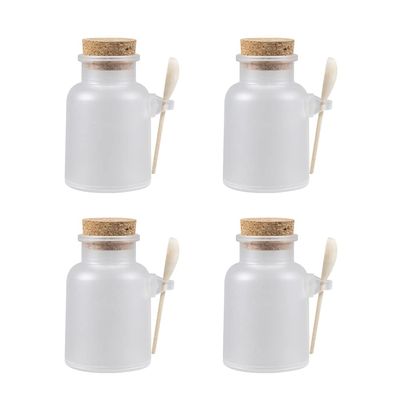 Bath Jar 4 Sets Bottled Powder Coffee Tea Bottle Airtight Powder Salt Holder Clear Empty Jar Bath Salt Container Plastic Frosted Travel Sealed Glass s