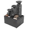 4 Tier Tabletop Fountain, USB Mini Decorative Fountain with River Rocks and LED Lights, Waterfall Decor Ornament Desktop Crafts for Home Office view 1