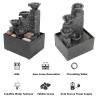 4 Tier Tabletop Fountain, USB Mini Decorative Fountain with River Rocks and LED Lights, Waterfall Decor Ornament Desktop Crafts for Home Office view 3