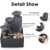 4 Tier Tabletop Fountain, USB Mini Decorative Fountain with River Rocks and LED Lights, Waterfall Decor Ornament Desktop Crafts for Home Office view 4