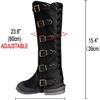 LIALIYA Retro Leather Gaiters, Medieval Soldier Knights Boots Cover Gothic Cosplay Adjustable Shoes Cover, for Hiking, Climbing, Hunting, Trekking,Black view 3