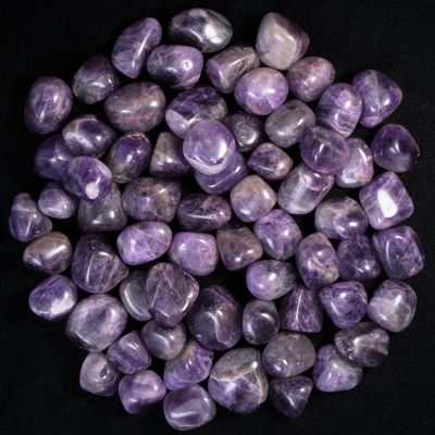 ZAICUS 1lb Amethyst Tumbled Stones | Polished Crystals Healing | Natural Stones | Feng Shui | Chakra Balancing | Good Luck | Reiki Gift | Home Decor | Size 20-25 mm
