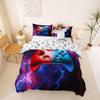Gaming Comforter Cover Set Twin,Boys Blue and Red Lightning Bedding Set,Gamer 3D Cool Gamepad Duvet Cover Decorative 2 Piece,Soft Microfiber Reversible Bedspread Cover Console Game Print,No Filler view 1