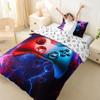 Gaming Comforter Cover Set Twin,Boys Blue and Red Lightning Bedding Set,Gamer 3D Cool Gamepad Duvet Cover Decorative 2 Piece,Soft Microfiber Reversible Bedspread Cover Console Game Print,No Filler view 2