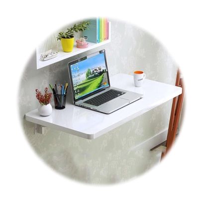 ALGWXQ Wall Mounted Desk Fold Down Table Floating Desk Multi Function Workbench, Perfect Addition to Home & Office20 Sizes (Color : White, Size : 50x40cm)