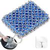 TuHeeHuT Cast Iron Frying pan Cleaner 316 Stainless Steel Chain Scrubber with Silicone Inserts fit in cast Iron, Stainless Steel, Hard Anodized cookware and Other pots (Blue) view 1