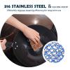 TuHeeHuT Cast Iron Frying pan Cleaner 316 Stainless Steel Chain Scrubber with Silicone Inserts fit in cast Iron, Stainless Steel, Hard Anodized cookware and Other pots (Blue) view 3