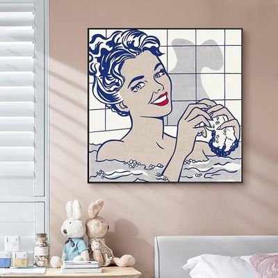 Roy Lichtenstein Prints Canvas Wall Art Cool Woman in Bath Poster Pop Funny Manga Style Paintings Abstract Artwork Picture Nordic Living Room Decor Cuadros de pared de Sala Unframed