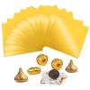 Aluminum Foil Candy Wrappers - Chocolate Wrapping Paper 300pcs Wrapper Homemade Chocolate Bar DIY Packaging for Party Wedding Birthday Valentine Christmas Accessories Square 4Inch Gold view 1