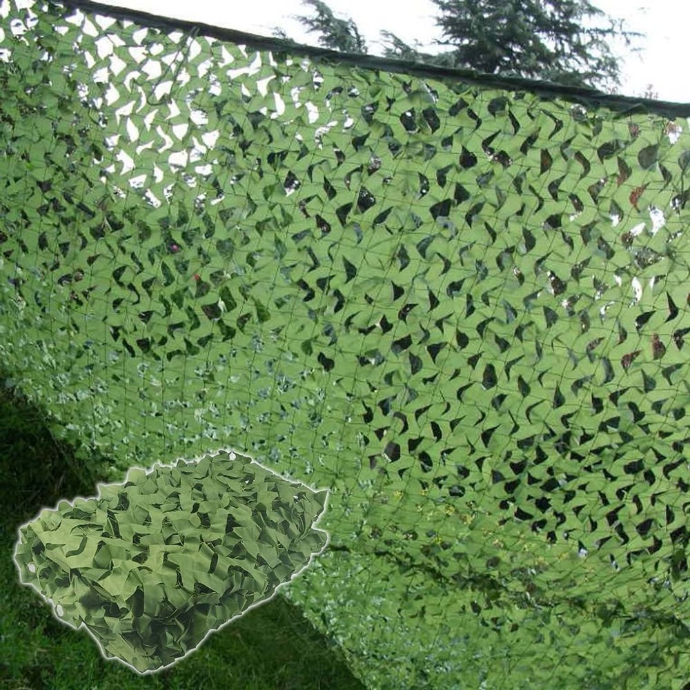 Suwooy Military Camo Netting, 23m 46m 68m 810m 36m Camouflage Shade Net, Camouflage Netting Green, Used for Car Cover, Theme Party Decoration, Light and Durable,Green-210m(6.632.8ft)