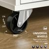 HOMCOM 41" Modern Rolling Kitchen Island on Wheels, Utility Cart Storage Trolley with Rubberwood Top & Drawers, White view 4