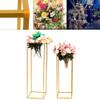 2Pcs Wedding Flower Vase Tabletop Flower Stand Gold Floor Vases Metal Wedding Centerpiece Stand Display Rack Aisle Decoration Pillar for Lawn Wedding Hotel Ceremony Banquet Hall Decor(80cm, 100cm) view 2