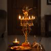 Brass Ganesh Ganesha Oil Lamp | Home Decor | Brass Diya | Brass Deepam | Brass Lamps | Kuthu Vilakku | Lamps for Home and Office - 16.5" Inches - Big Size view 2
