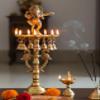 Brass Ganesh Ganesha Oil Lamp | Home Decor | Brass Diya | Brass Deepam | Brass Lamps | Kuthu Vilakku | Lamps for Home and Office - 16.5" Inches - Big Size view 3
