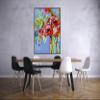 ABSTRACT FLOWER VASE Painting- Red Floral Canvas Print - Flower Bouquet Art - Unique Floral Print - Floral Art- Abstract Floral Canvas (Giclee Canvas, 18x24 Inches) view 3