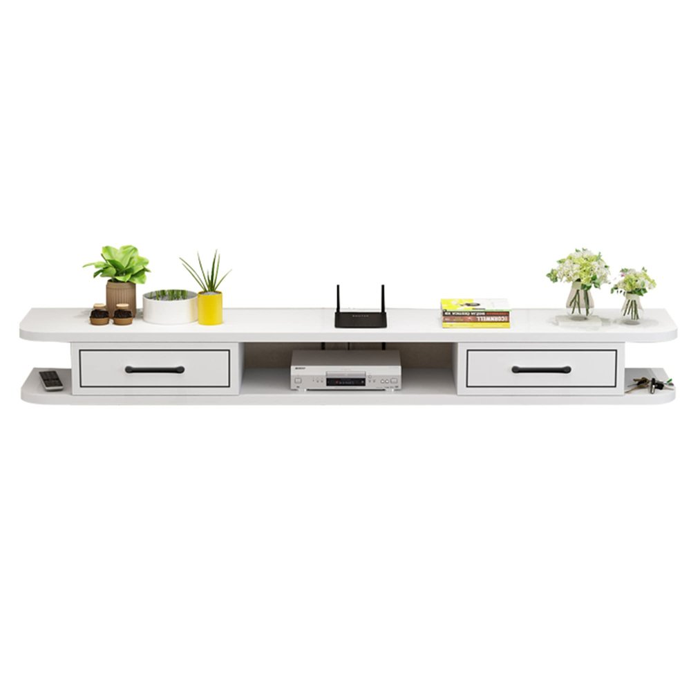 Floating Shelf Wall-Mounted TV Cabinet, Living Room, Recreation Room, Office Multimedia Storage Cabinet, Background Wall Decoration Shelf, Hanging Set-top Box Shelf/A / 100cm