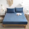 CFYCYHDZHT Bedding Fitted Sheet,Warm and Comfortable Crystal Velvet Box Spring Bed Mattress Protector, Hotel Homestay Solid Color Fitted Sheets Blue 150200cm+30cm view 1