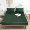 CFYCYHDZHT Bed Sheet Set,Warm and Comfortable Crystal Velvet Box Spring Bed Mattress Protector, Hotel Homestay Solid Color Fitted Sheets Green 120200cm+15cm view 1