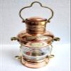 Vimal Nautical Golden Polish Cooper Nautical Antique Ship Boat Oil Lantern-Collectible Decorative Lamp -Maritime Red Glass Lantern-Boat Lamps view 1