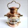 Vimal Nautical Golden Polish Cooper Nautical Antique Ship Boat Oil Lantern-Collectible Decorative Lamp -Maritime Red Glass Lantern-Boat Lamps view 3