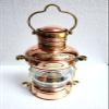 Vimal Nautical Golden Polish Cooper Nautical Antique Ship Boat Oil Lantern-Collectible Decorative Lamp -Maritime Red Glass Lantern-Boat Lamps view 4