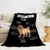 Anatomy of A Pug Blanket Throw, Educational Learning Blanket, Perfect Girl & Boy's Gift, Super Soft Lightweight Funny Animal Lover Blanket for Sofa Bed Travel 120"x90" XL for Family view 4