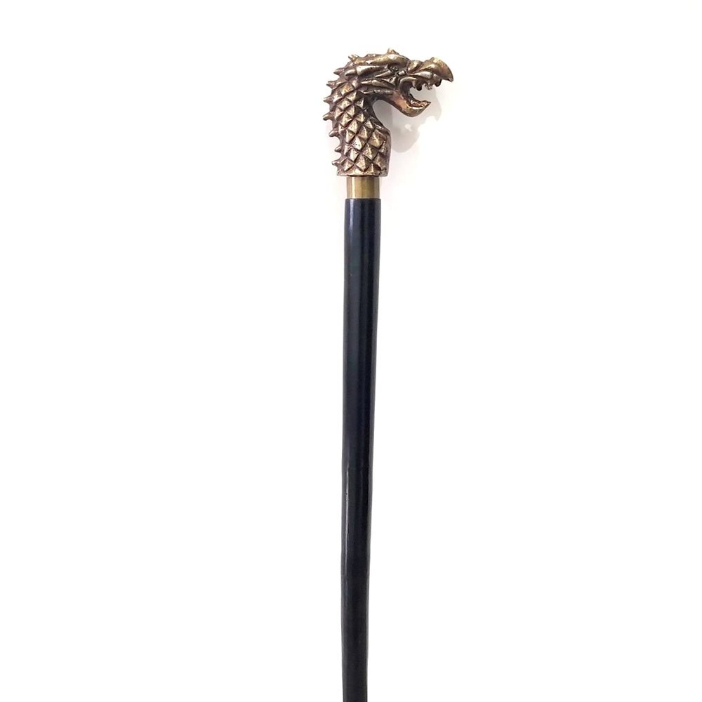 Vimal Nautical Brown Antique Black Wooden Wooden Walking Stick, Antique Dragon Aluminimue Handle Walking Stick Folding Wooden Aluminimue Walking Cane