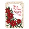 Fox Valley Traders Custom Poinsettia Collage Christmas Card Set of 20, Card & Front of Envelope Personalization w/Design view 2