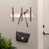 Drakestone Designs 16-Inch Mid Century Coat Rack with 3 Wooden Hooks, Farmhouse Style Hookrail for Bedroom, Living Room, Hallway, and More, Solid Wood, 9.5" H x 16" W x 2.25" D, White and Walnut view 2