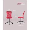 Armless Office Chair Mesh Desk Chair, Ergonomic Computer Chair with Lumbar Support, Adjustable Rolling Swivel Executive Chairs Modern Small Desk Chair for Conference Room, Red view 2