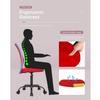 Armless Office Chair Mesh Desk Chair, Ergonomic Computer Chair with Lumbar Support, Adjustable Rolling Swivel Executive Chairs Modern Small Desk Chair for Conference Room, Red view 4