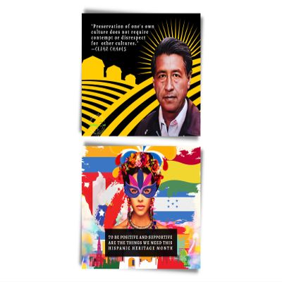 CLoveDove 2-PCS Hispanic Heritage Educational Posters & Wall Art Decoration | 8'X10' Laminated & Unframed | Hispanic Arts & Culture | World Hispanic History, Women's History