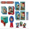 Jake and the Neverland Pirates Birthday Party Supplies Bundle for 16 includes 32 Napkins, 1 Table Cover, 1 Centerpiece, 1 Banner, 16 Party Invitations, 16 Loot Bags, 1 Award Ribbon, 1 Dinosaur Sticker view 1
