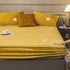 CFYCYHDZHT Bed Sheet Set Queen Size,Warm Thick Crystal Velvet Mattress top hat, Bedroom Hotel Homestay Solid Color Non Slip Mattress Cover Bed Cover Dark Grey 180200cm view 3