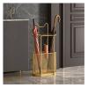Umbrella Rack Black and Gold Umbrella Stand, Metal Wrought Iron Umbrella Holder, Entrance Umbrella/Stick Storage Rack, with Hook and Drip Tray (Color : Gold) view 2