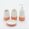 Orange Bathroom accesory Set 4pc,Coral Toothbrush Holder Terracotta Color soap Dispenser soap Dish Tumbler Cup for Bathroom Decor and Gift countertop Decor(Orange) view 3