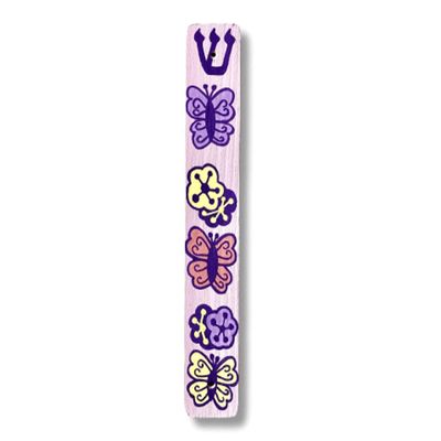 Butterfly Mezuzah, Children's Judaica, Scroll Case for Girl's Room, Baby Naming Gift (Add Kosher Scroll)