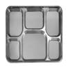 Pooja Bazar Disposable Party Thali Plates 6 Compartment Thali - Silver (100 Pack) view 1