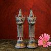 SHIVAJI ARTS Brass Deep Lakshmi Statue Home Temple, Oil Wick Diya Pair, Indian Handcrafted Deepak for Home Decor Handmade Lamp (Set of 2) view 1