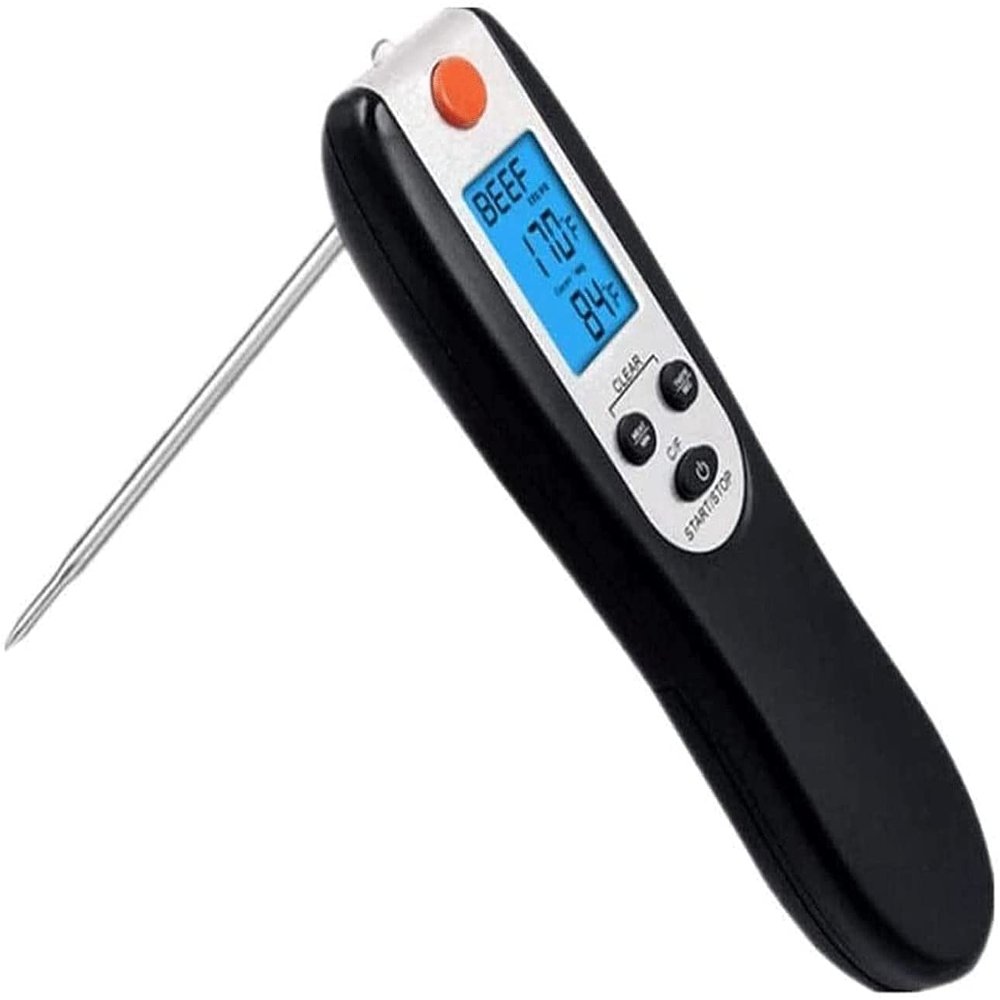 SMSOM Digital Meat Thermometer for Cooking, Instant Read Cooking Thermometer, Digital Food Thermometer for Kitchen, Outdoor Cooking, Grilling and BBQ (Black)