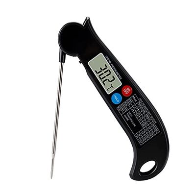 SMSOM Meat Thermometers for Grilling, Kitchen Food Cooking Thermometer, 3s Ultra Fast Instant Read Digital Food Thermometer for Cooking BBQ Candy Milk, Black