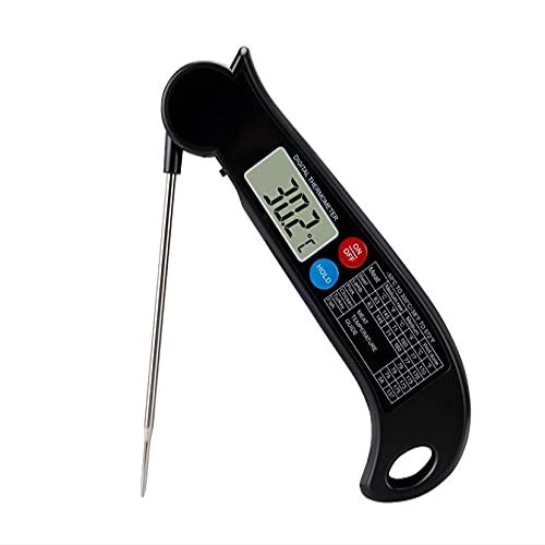 SMSOM Meat Thermometers for Grilling, Kitchen Food Cooking Thermometer, 3s Ultra Fast Instant Read Digital Food Thermometer for Cooking BBQ Candy Milk, Black