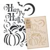 NAKLEO Halloween Large Painting Stencil 11.8x16.5, Pumpkin Happy Halloween Inscription Pattern, Reusable Plastic Drawing Template, DIY Art and Craft Home Decor, Wall Floor Wood Fabric Furniture view 1