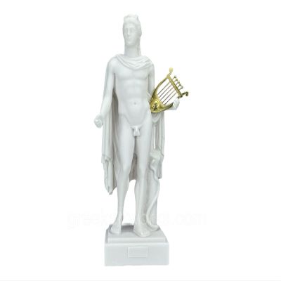 Apollo with Lyre Greek Roman God Cast Marble Statue Sculpture Home Dcor